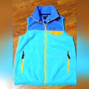 Patagonia Synchilla Snap-T Vest Men's Size Small Turquoise Blue Purple 25500